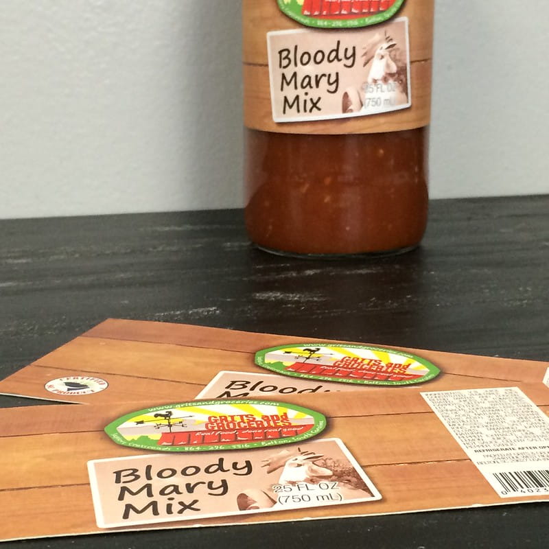 Product Labels for bloody mary mix