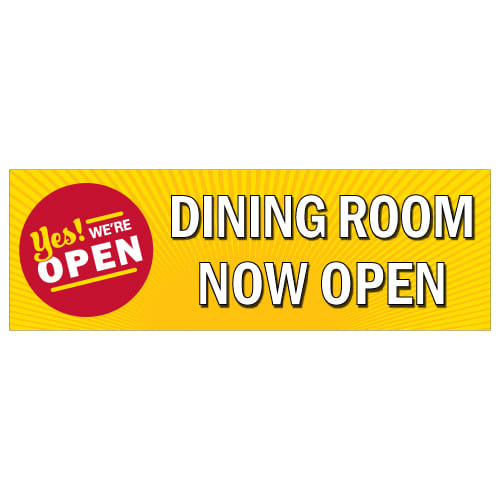 Banner Dining Room Open Sign