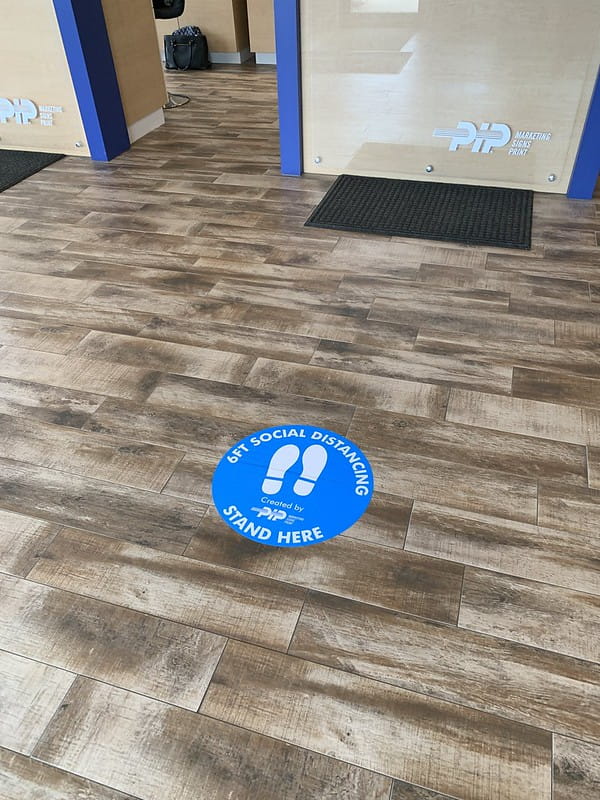 Floor Sticker showing where to stand