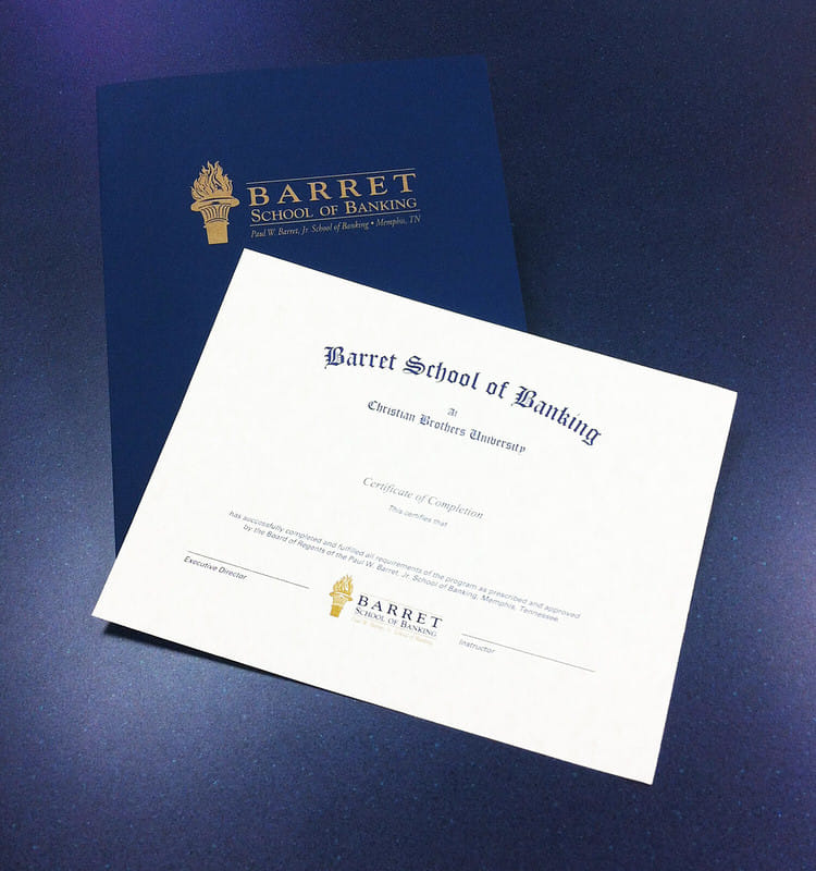 Training Certificate for a Banking School