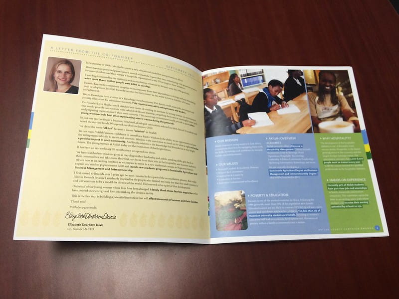 Open brochure newsletter for a school