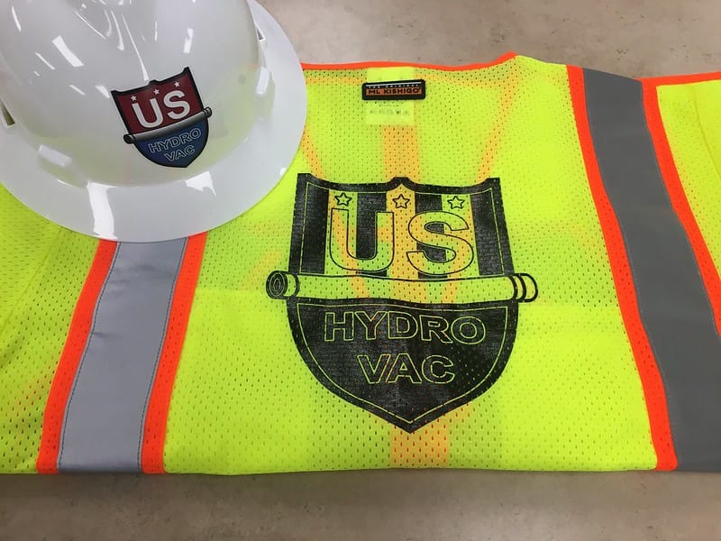 Screen Vest and helmets for a safety vest of a construction company
