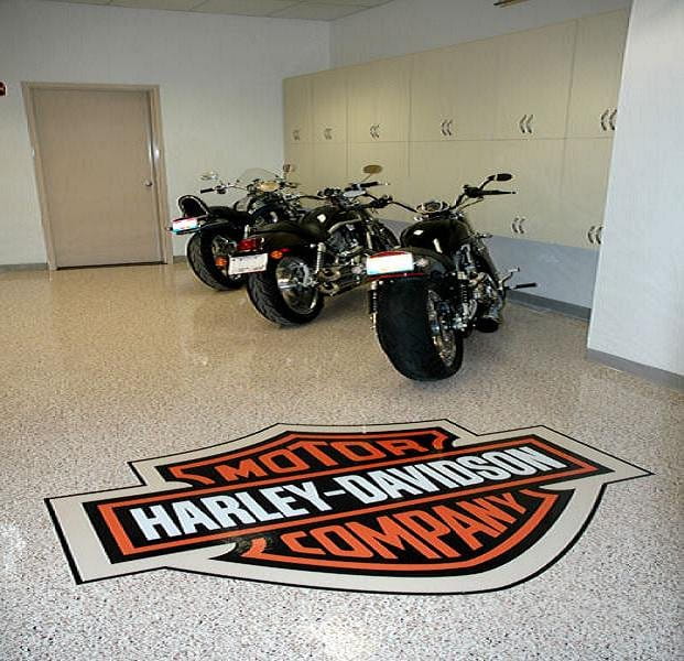 Harley-Davidson floor decal.